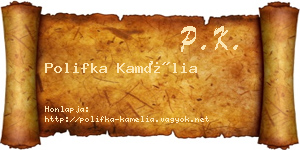 Polifka Kamélia névjegykártya